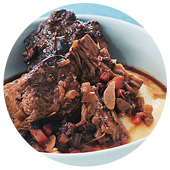 BEEF BRAISED IN RED WINE 